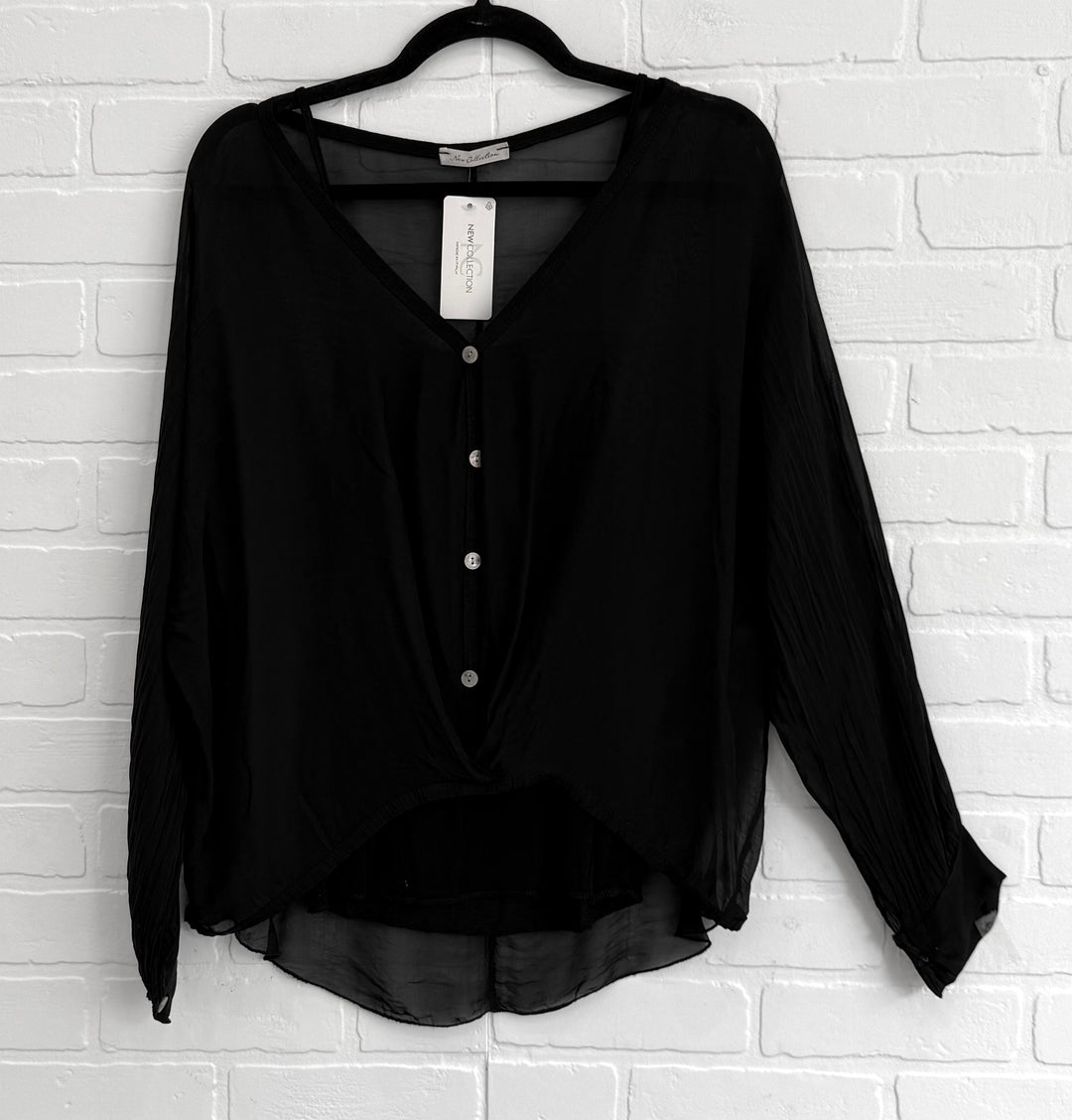 Elena Buttoned Silk Blend Blouse