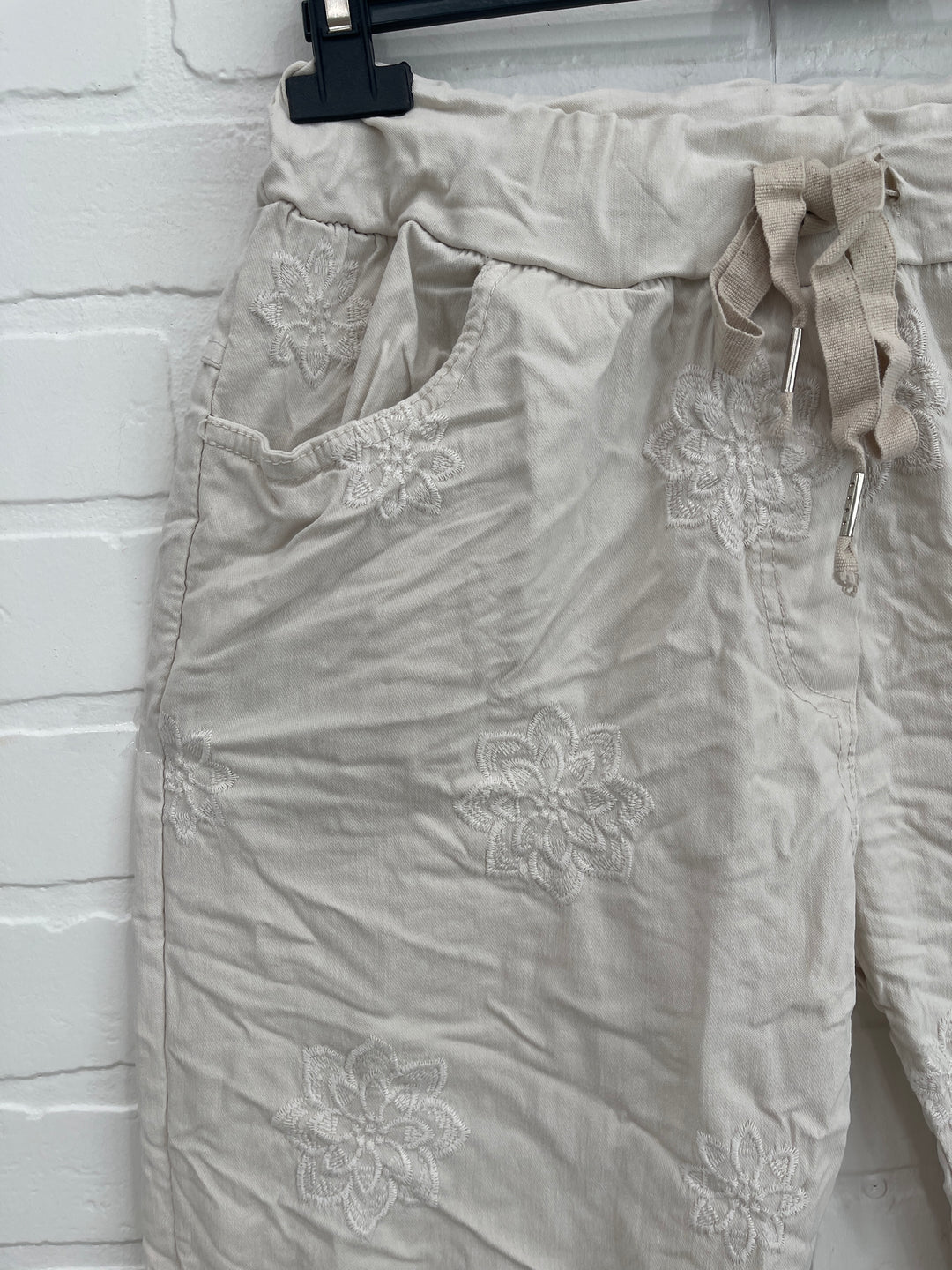 Floral Embroidered Jogger Pants