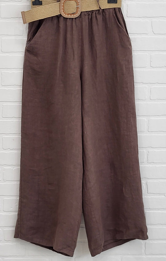 Linen Wide-Leg Pants