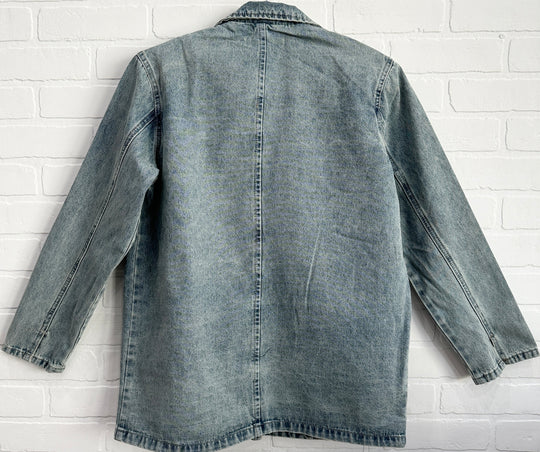 Retro Chic Denim Blazer