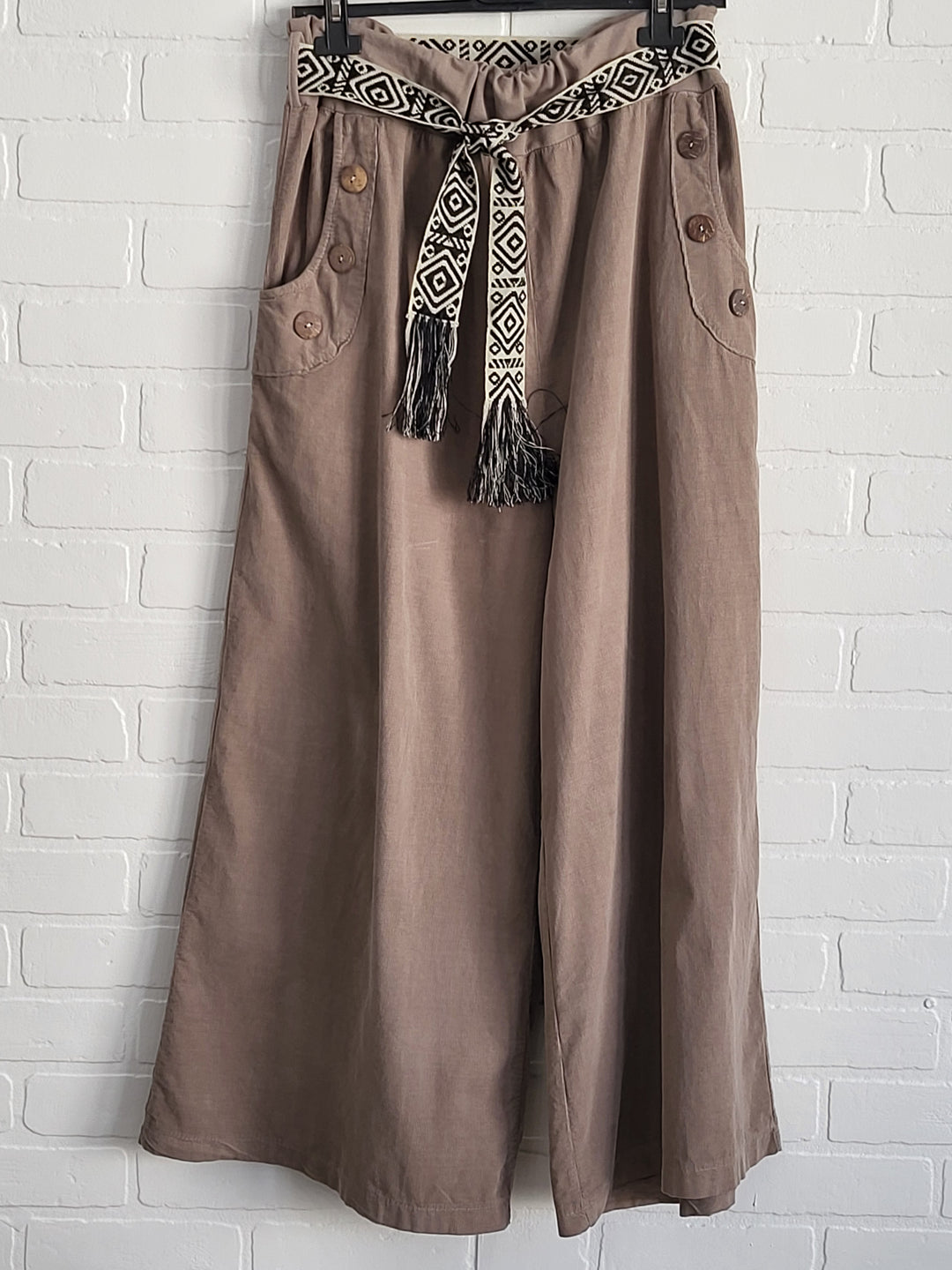 Wide leg corduroy pants