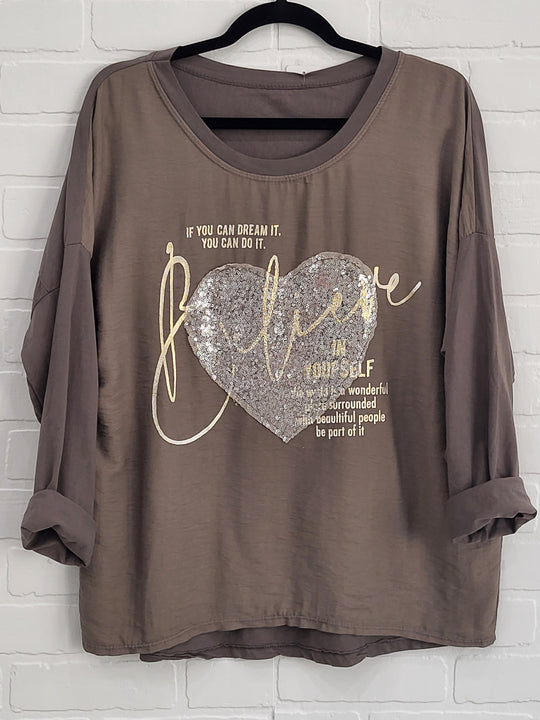 Believe In Yourself crew neck Top