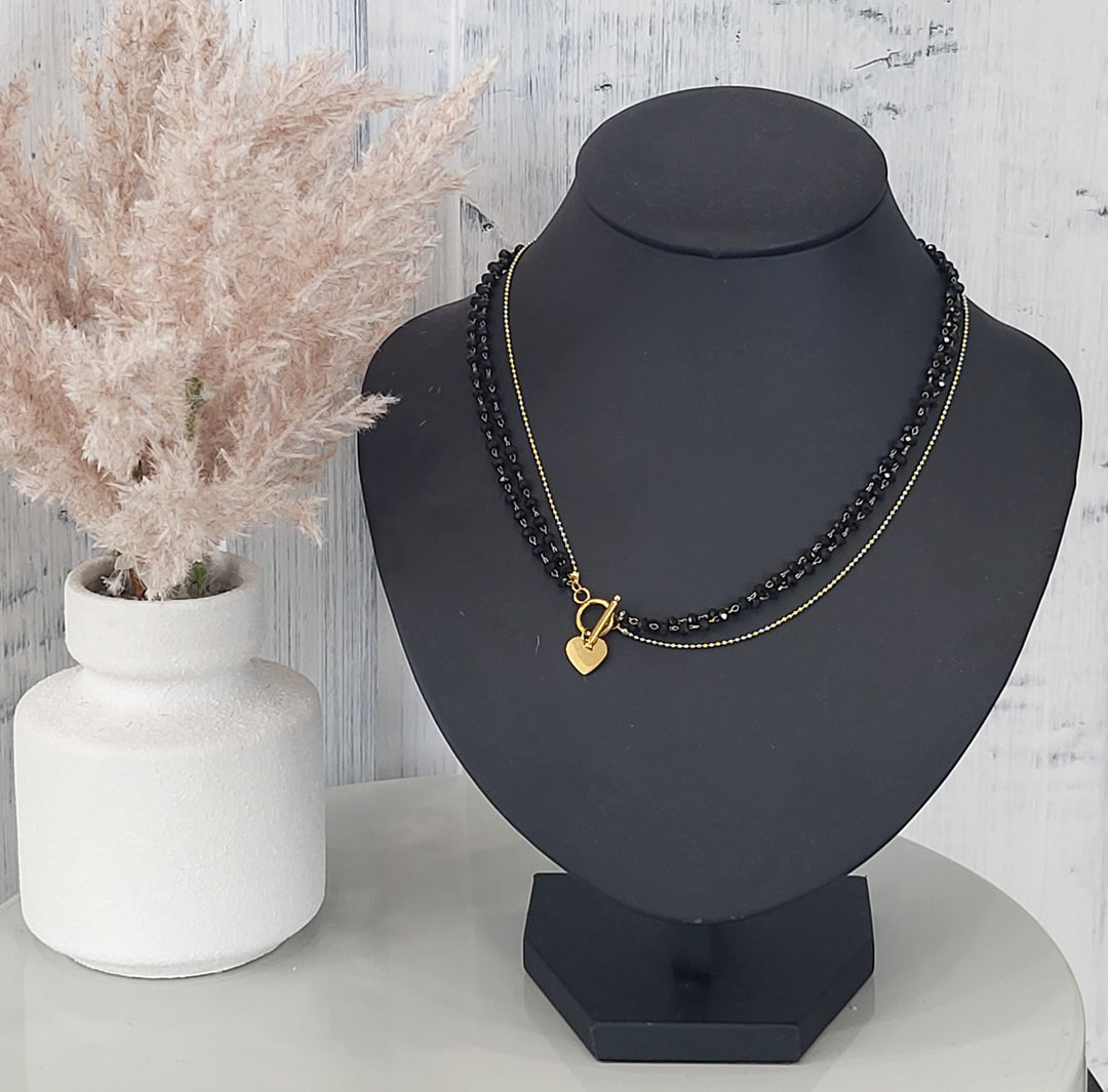 Heart layer necklace