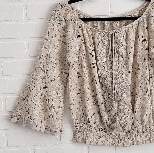 Fantasy Boho Lace V-Neck Top