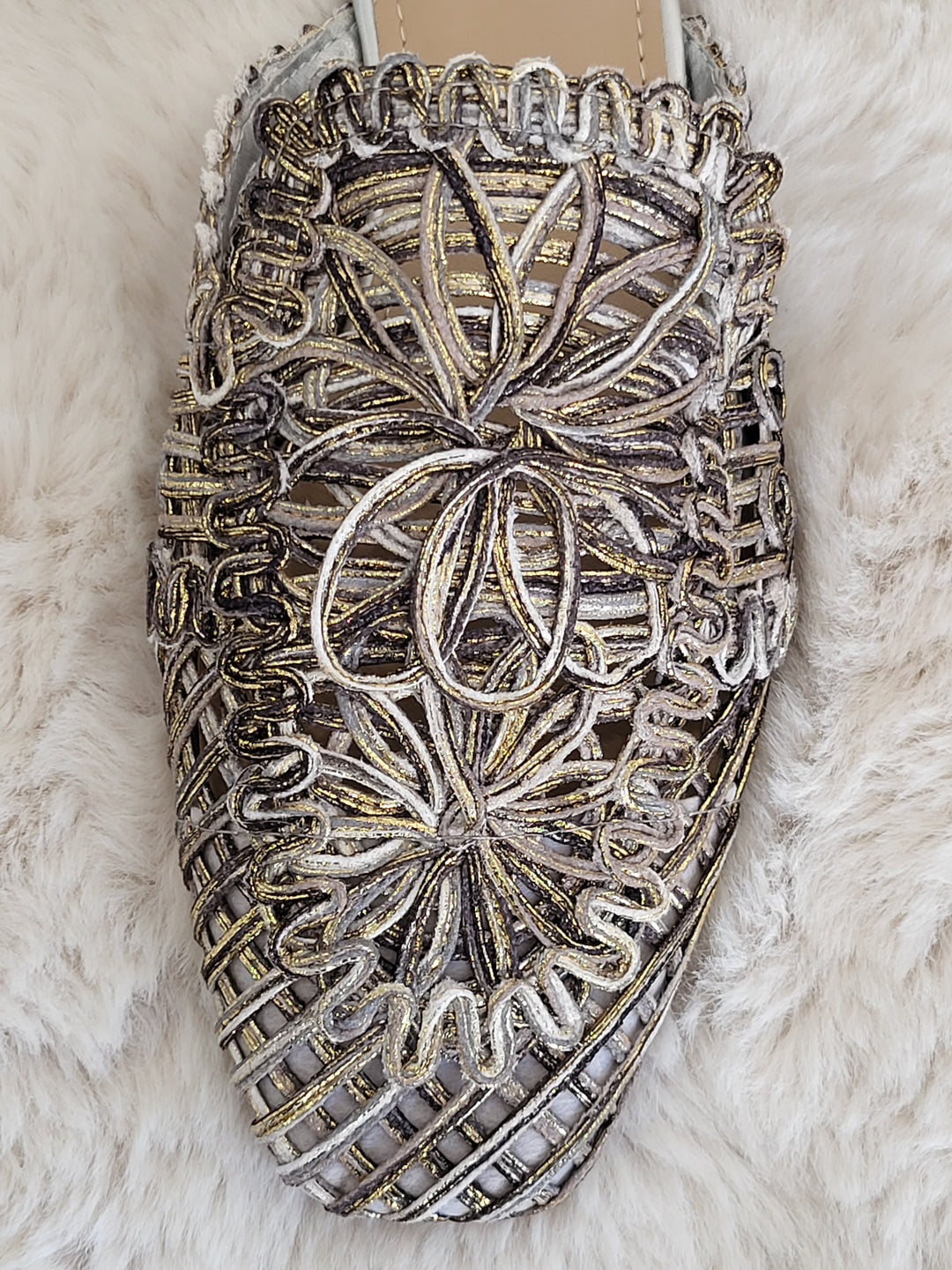 Maxi Embroidered Slip-On Mules