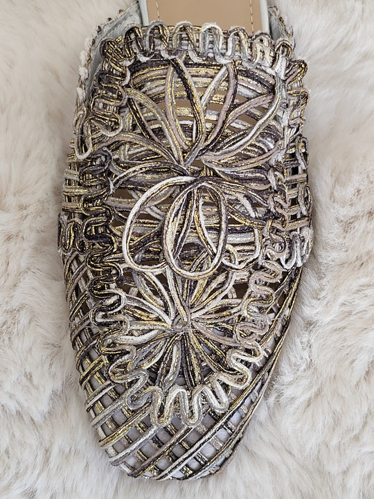 Maxi Embroidered Slip-On Mules