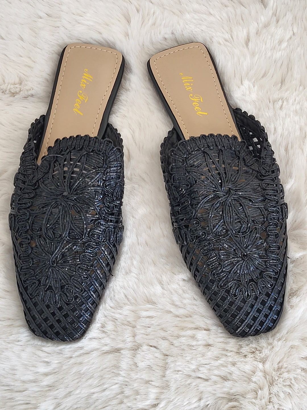 Maxi Embroidered Slip-On Mules