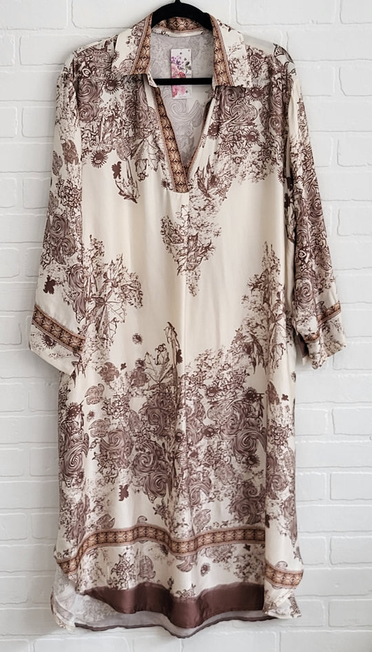 Elenore Printed Shirt  Dress