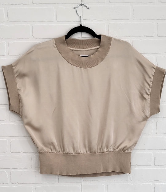 Satin Knit Trim Top