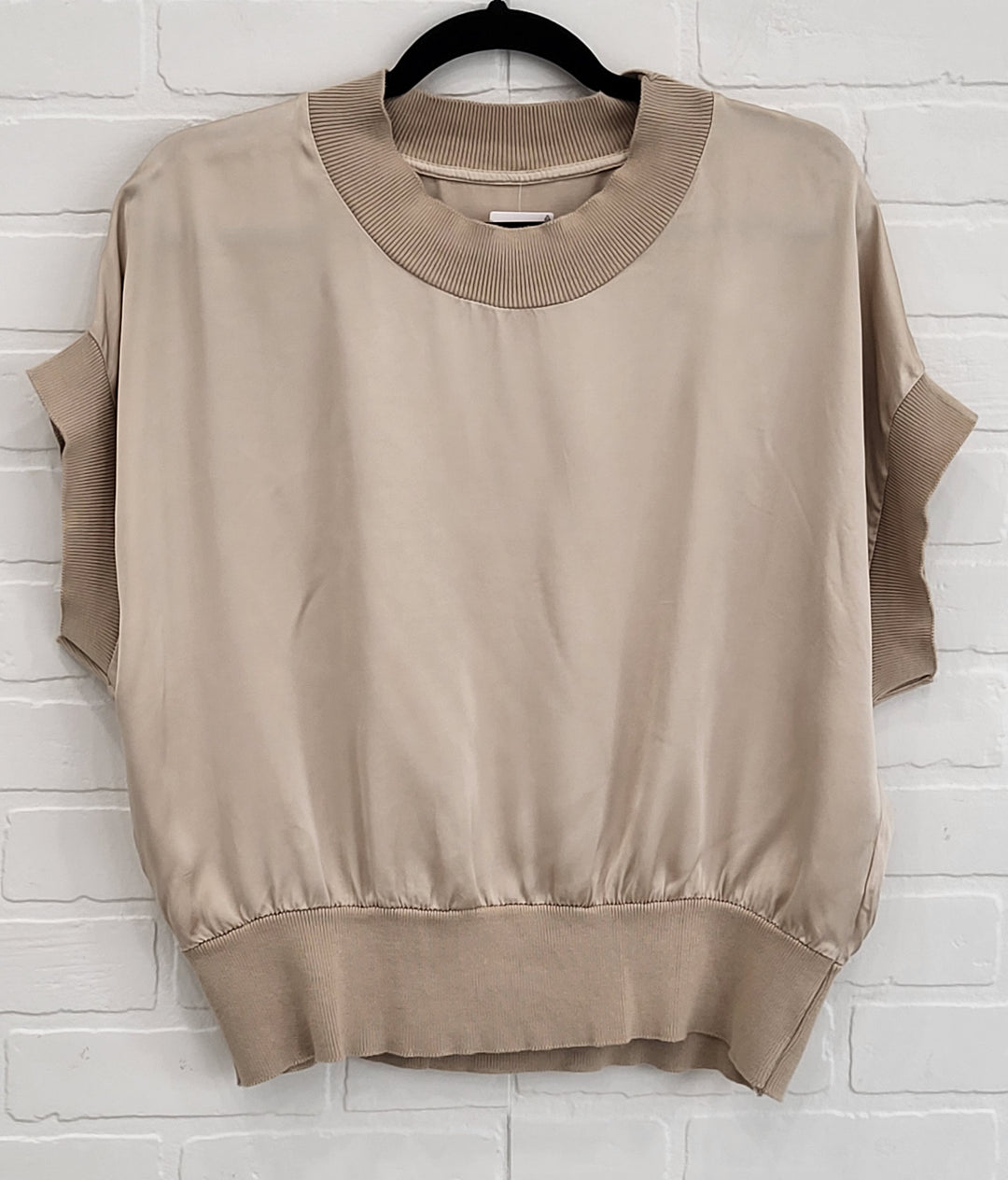 Satin Knit Trim Top