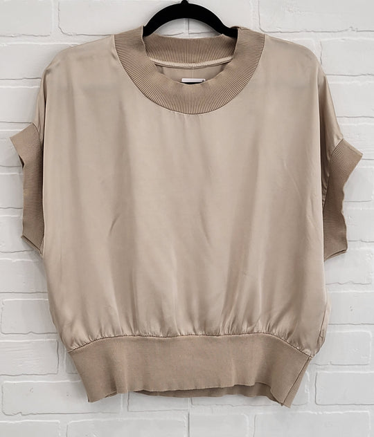 Satin Knit Trim Top