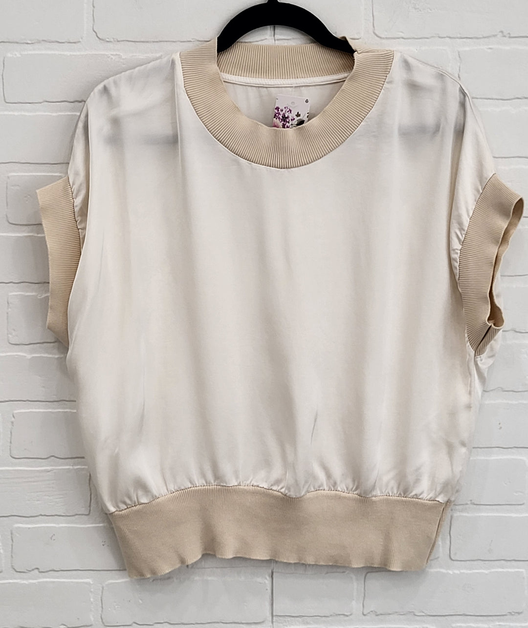 Satin Knit Trim Top