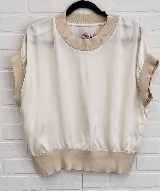 Satin Knit Trim Top