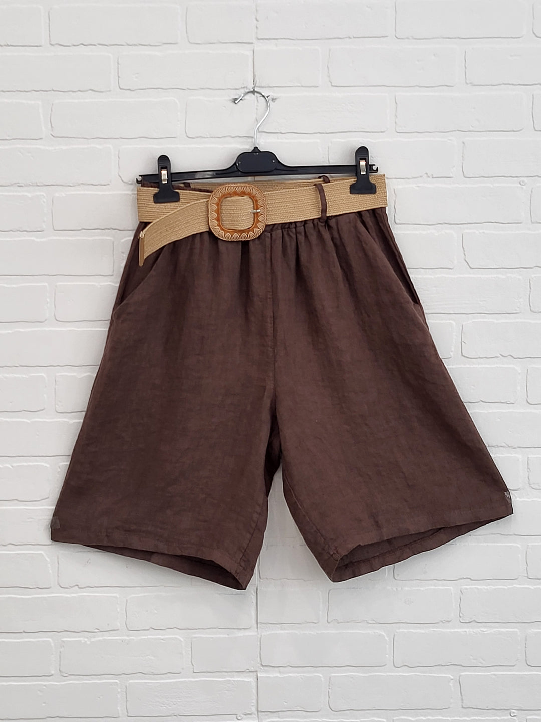 Linen V-Neck Top & Shorts Set