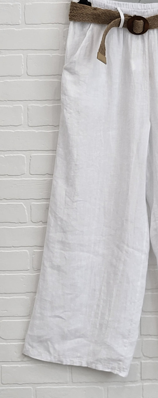 Linen Wide-Leg Pants