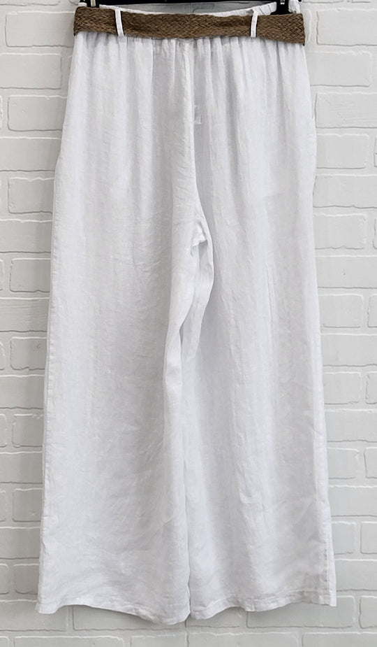 Linen Wide-Leg Pants