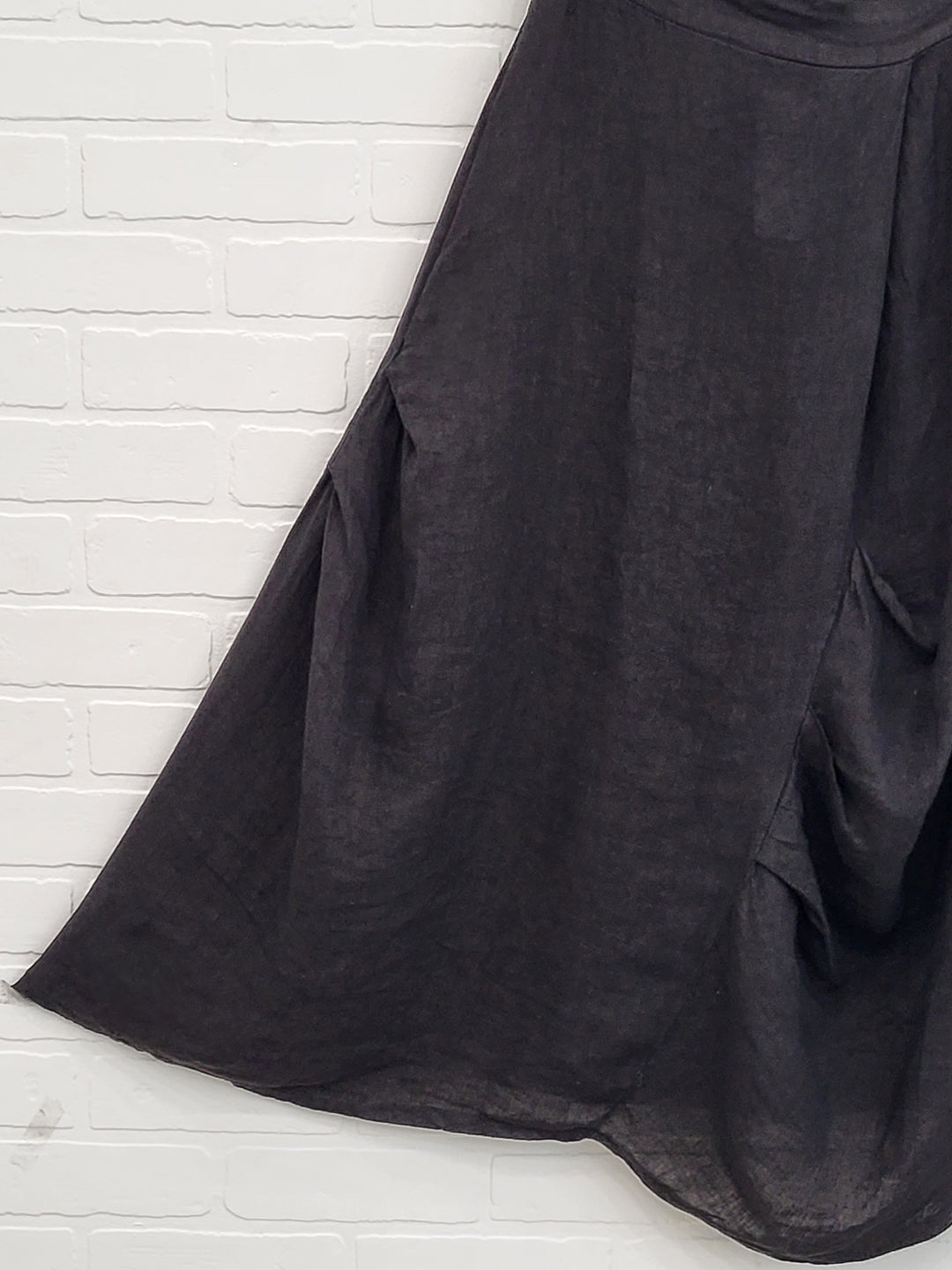 Boho Black Linen Skirt