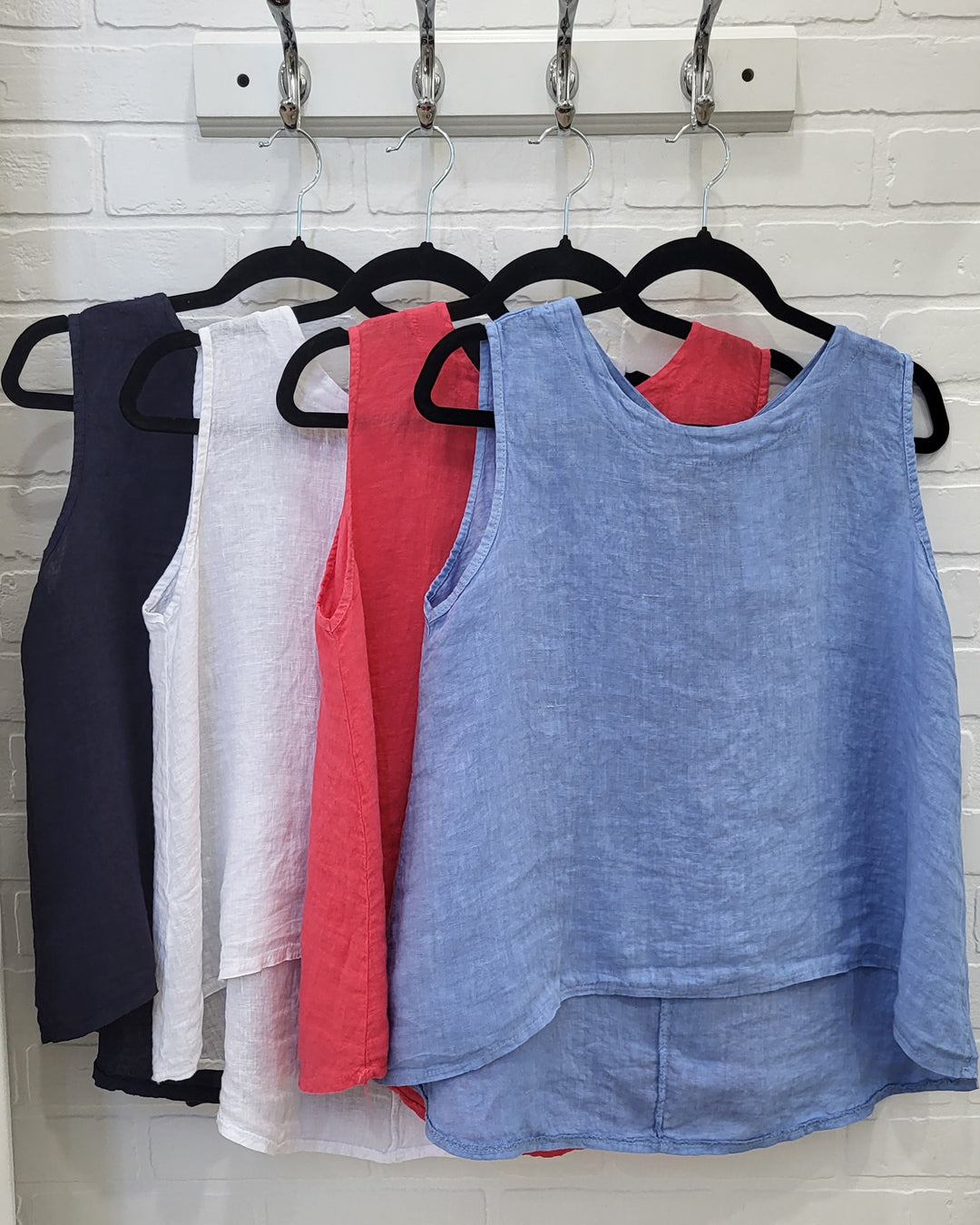 Linen Sleeveless Tank with Bow Back