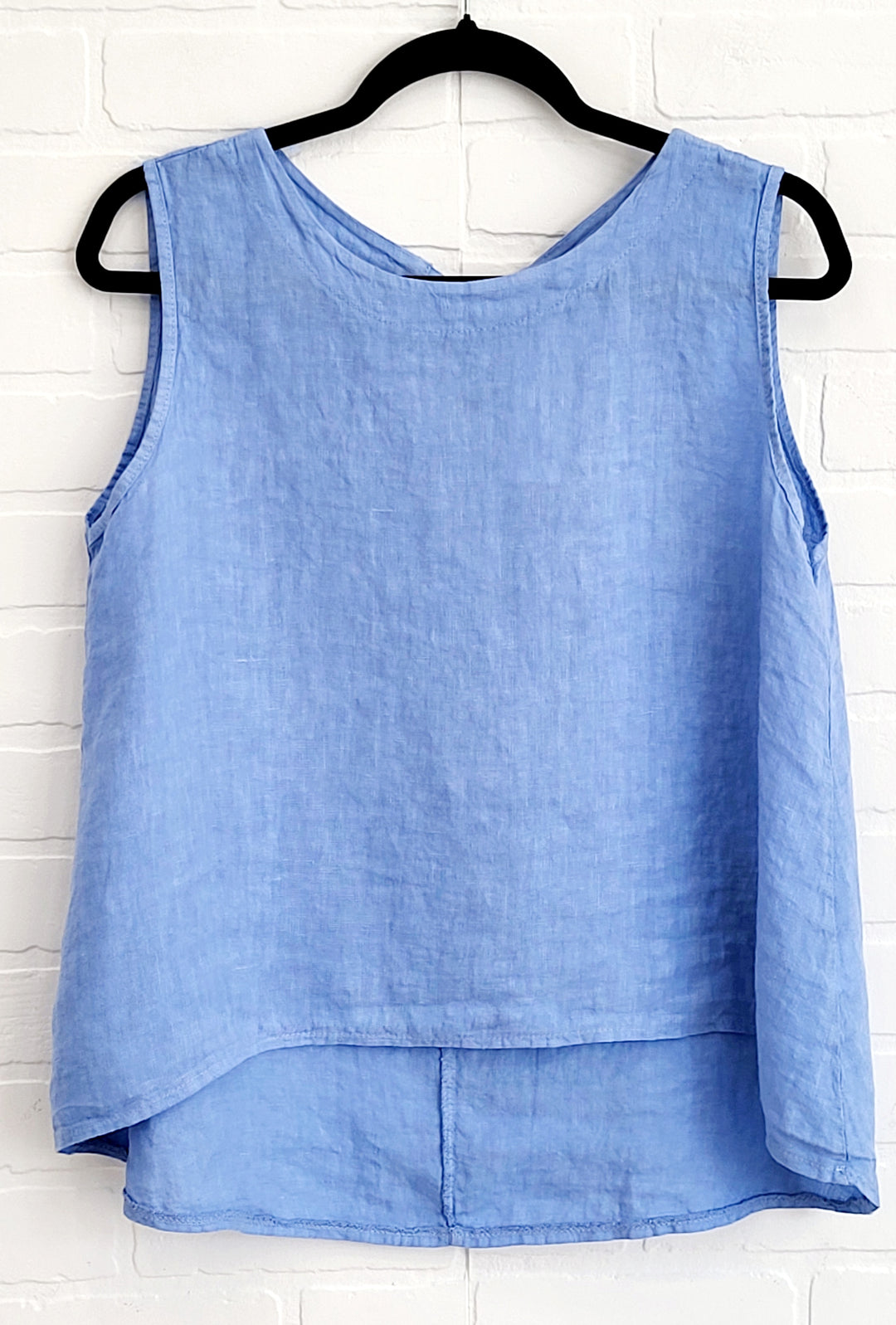 Linen Sleeveless Tank with Bow Back