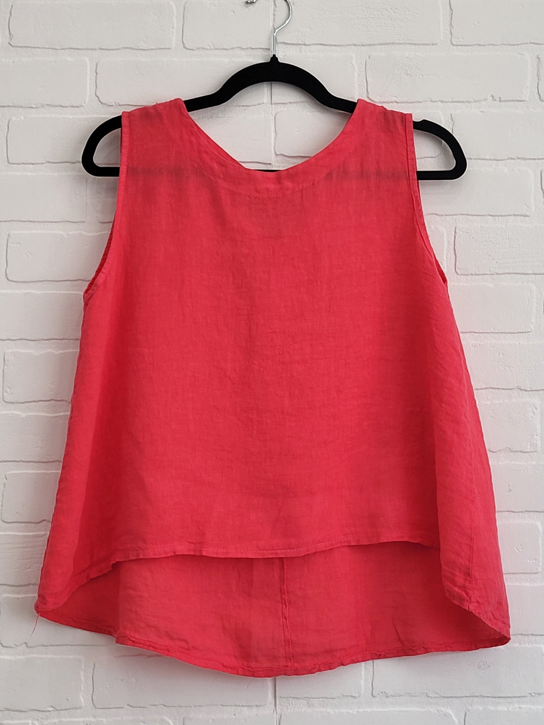 Linen Sleeveless Tank with Bow Back