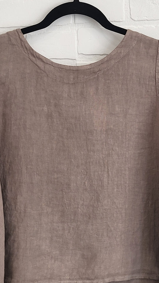 Linen Sleeveless Tank with Bow Back