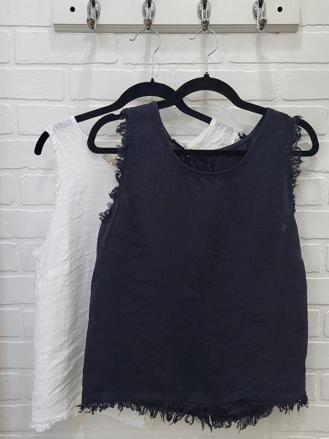 Linen Frayed Edge Top