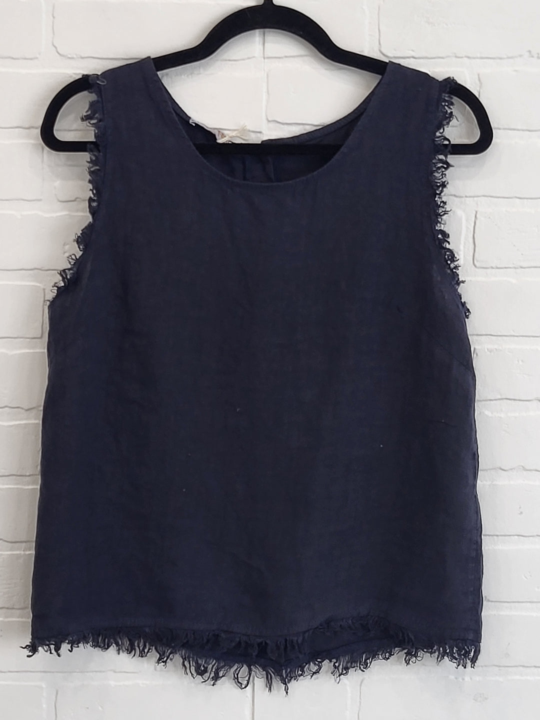 Linen Frayed Edge Top
