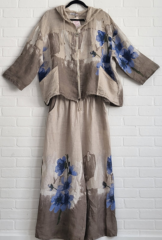 Painted Meadow Linen Zip Hoodie Set