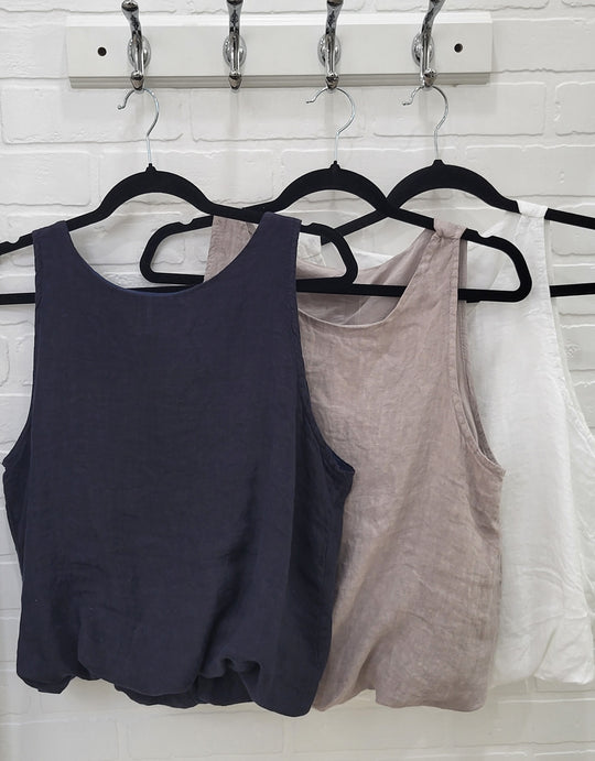 Linen Bubble-Hem  Top
