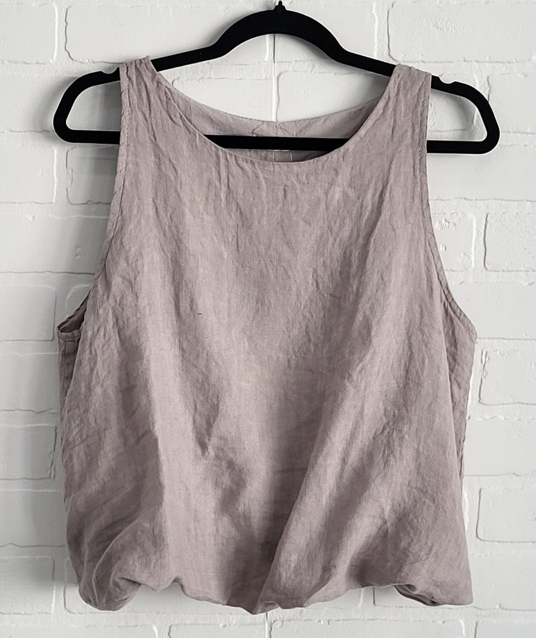 Linen Bubble-Hem  Top