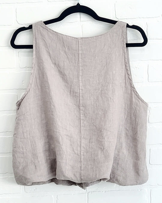 Linen Bubble-Hem  Top