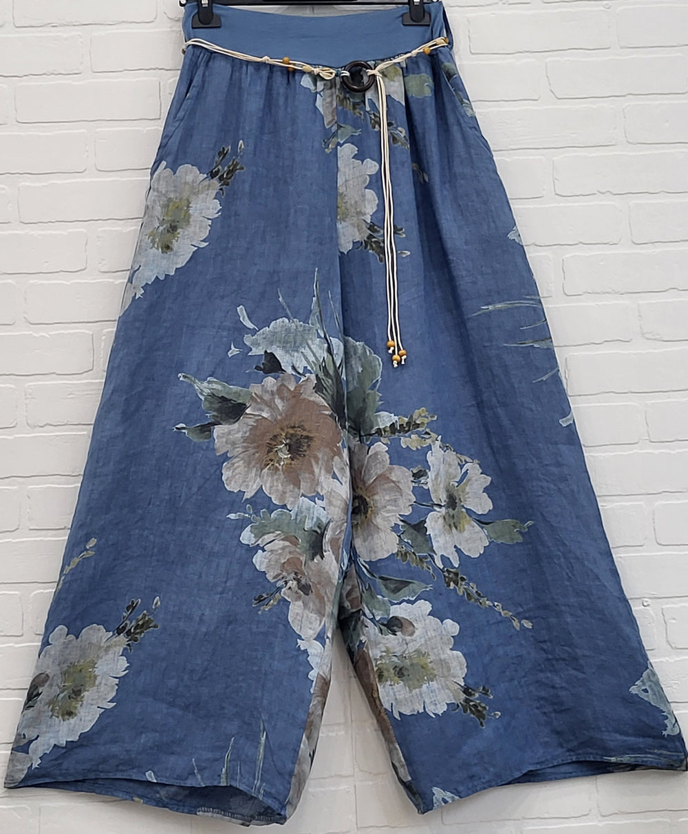 Floral Linen Pants