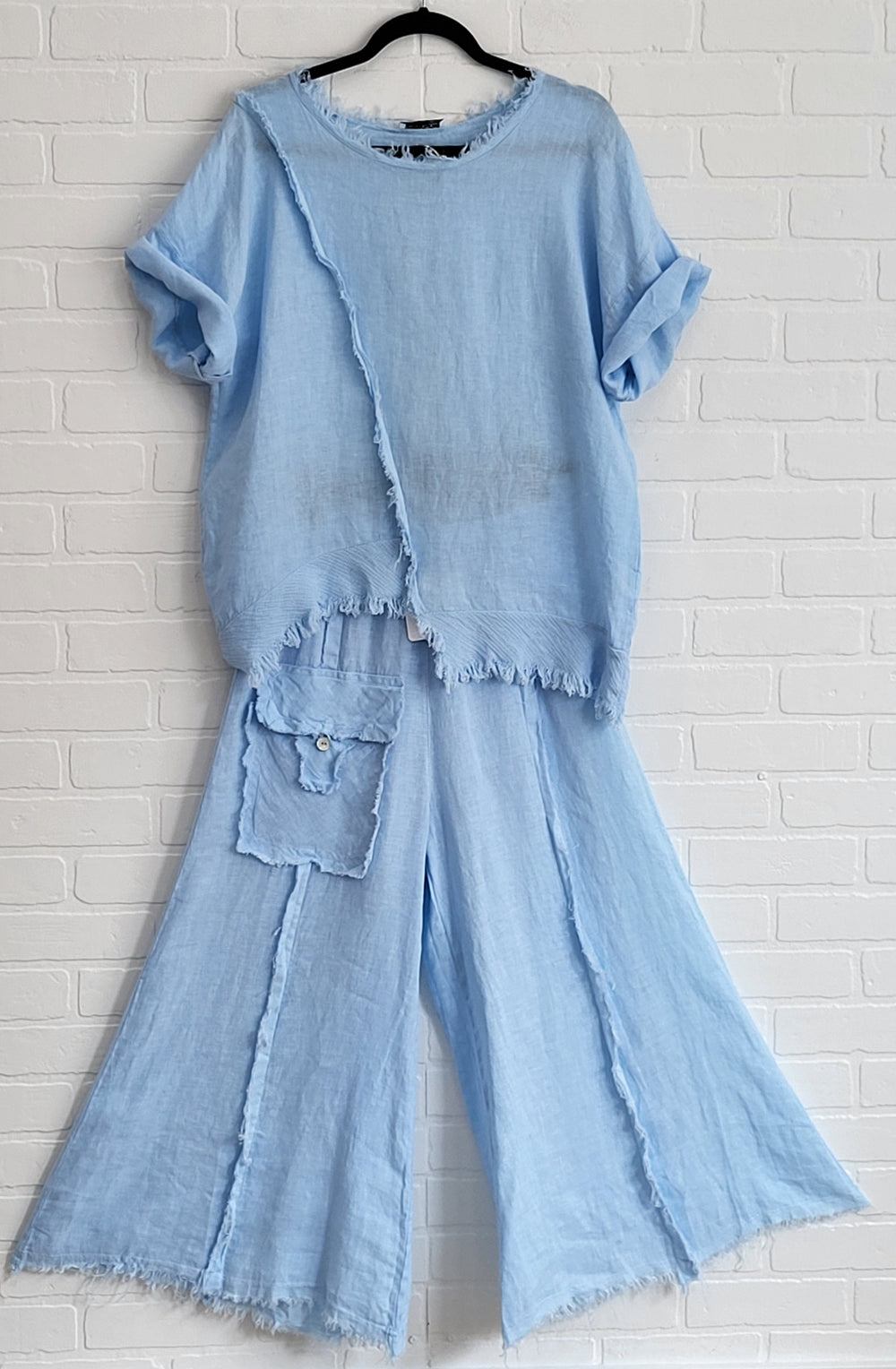 Washed Linen Raw Edge Set