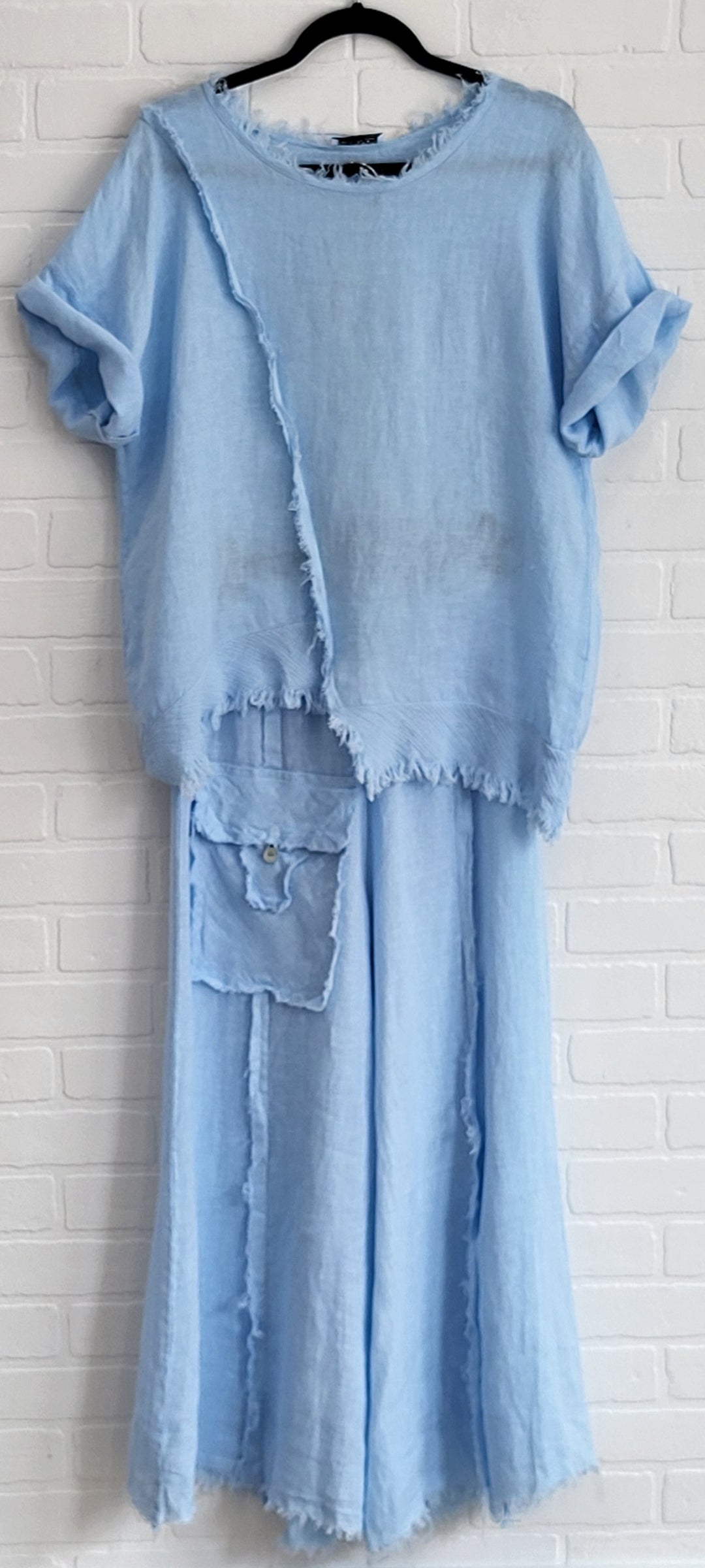 Washed Linen Raw Edge Set