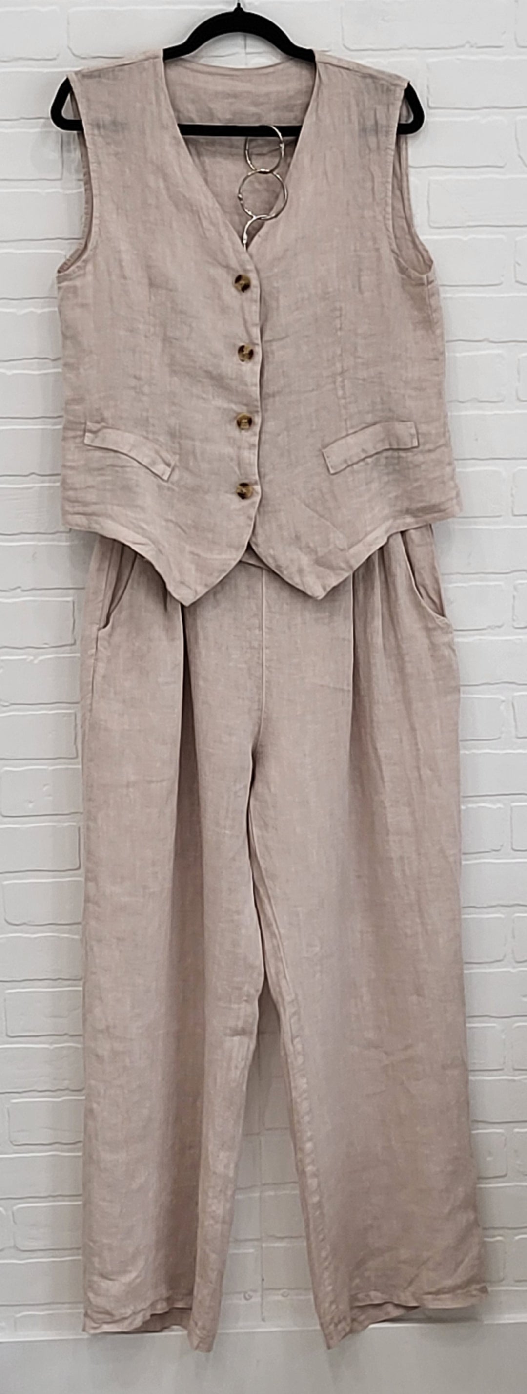 Linen Vest & Pants Set
