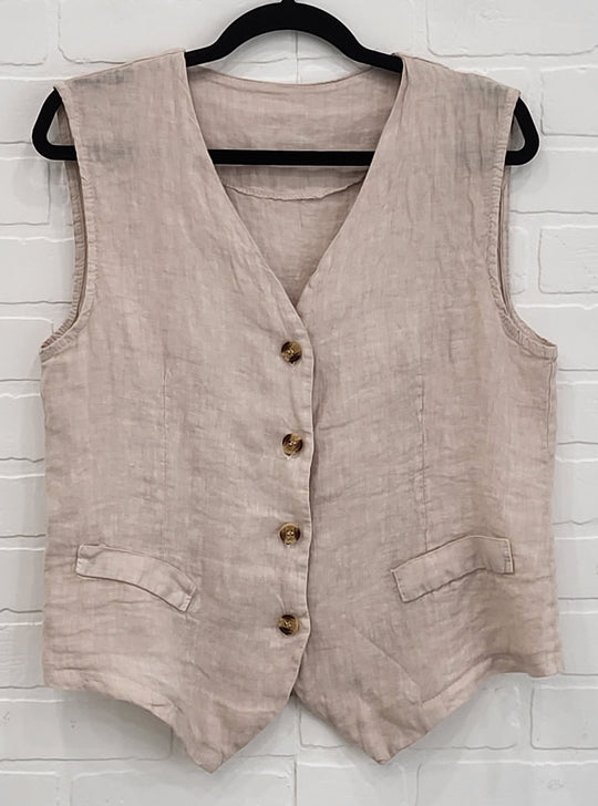 Linen Vest & Pants Set