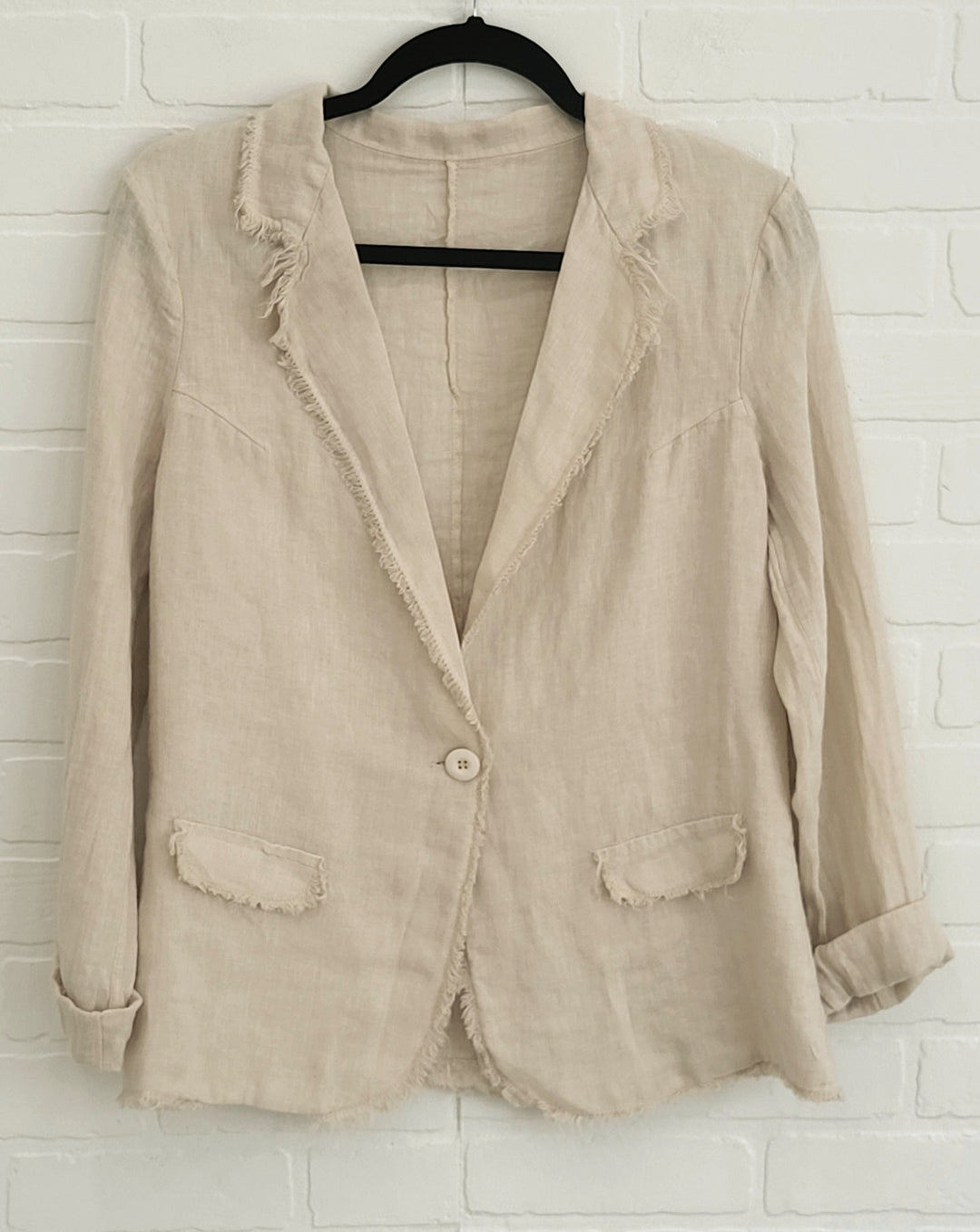 Raw Edge Linen Suit