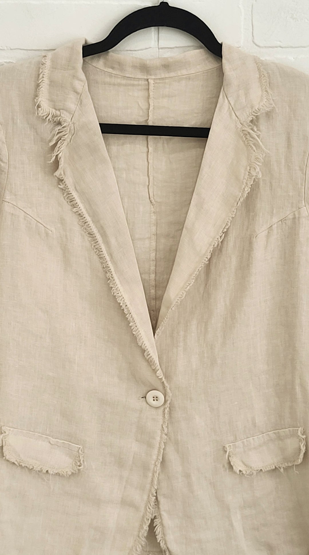 Raw Edge Linen Suit