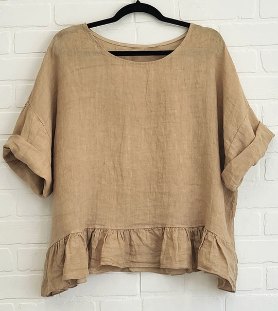 Ruffle Linen Top