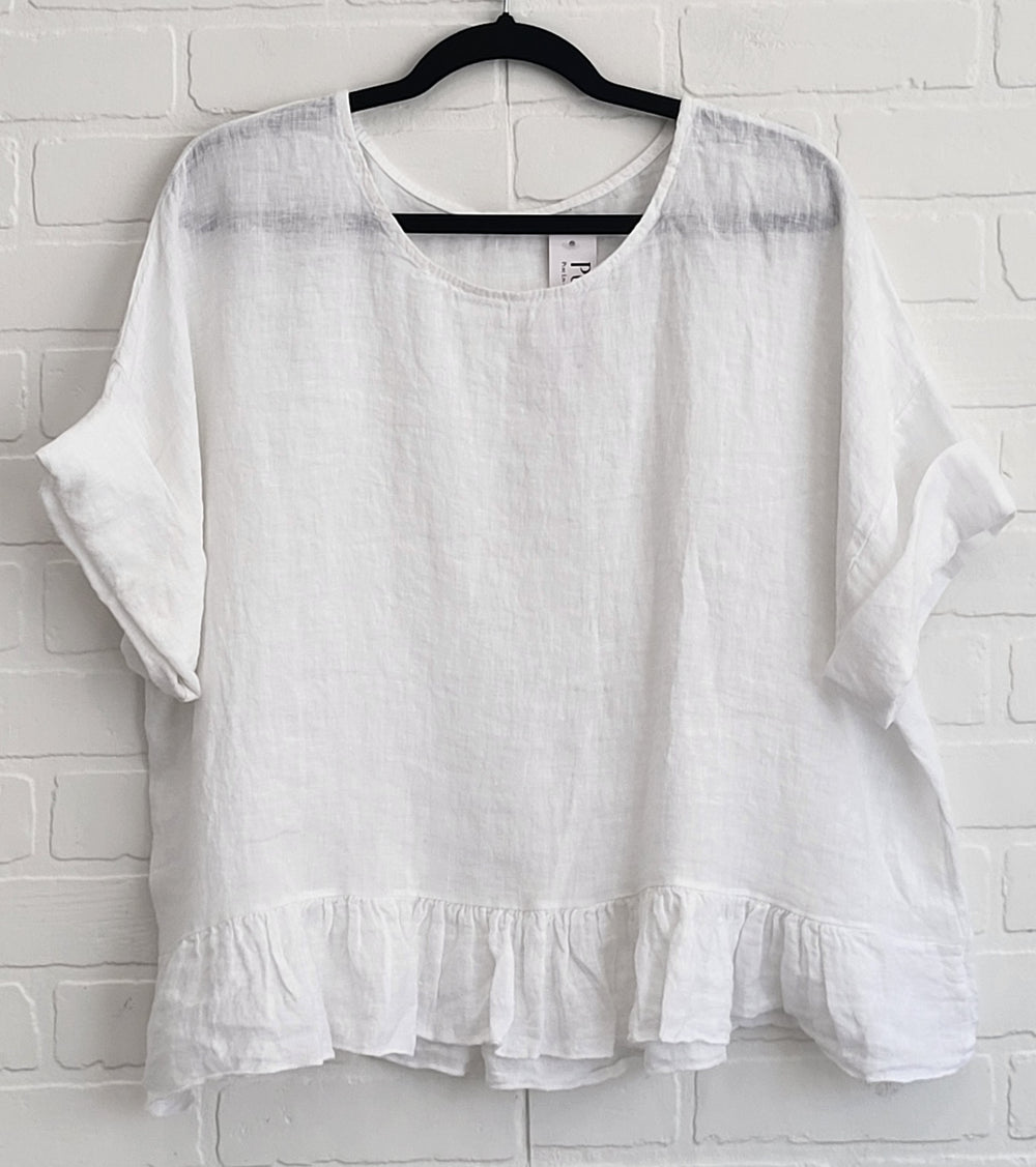 Ruffle Linen Top