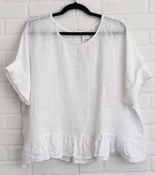 Ruffle Linen Top