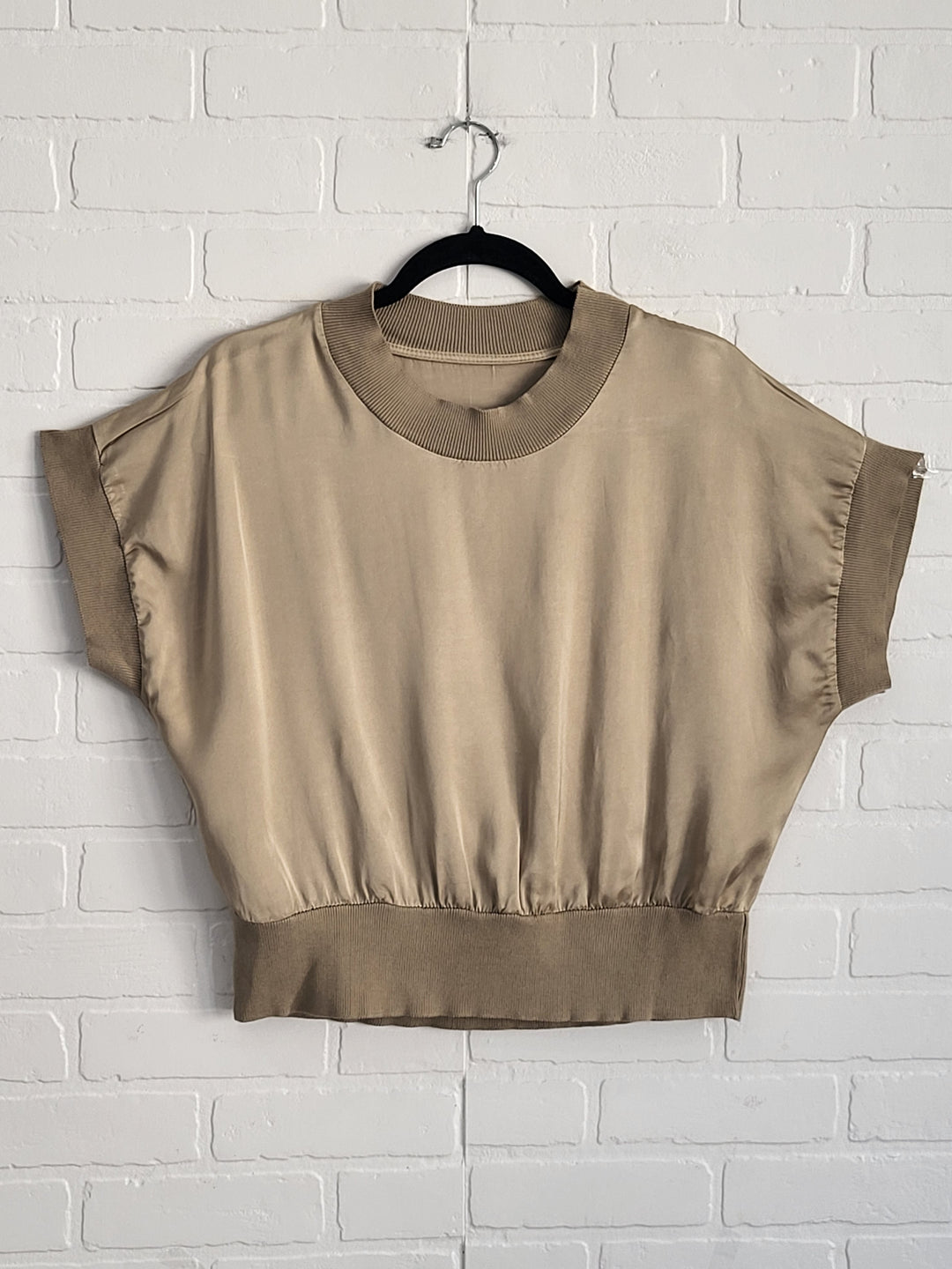 Satin Knit Trim Top