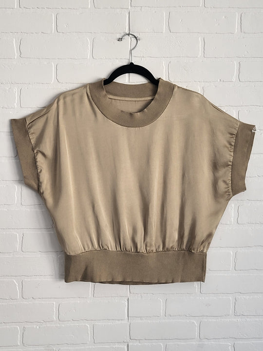 Satin Knit Trim Top