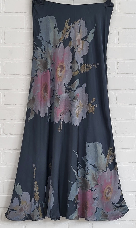 Floral Satin Skirt