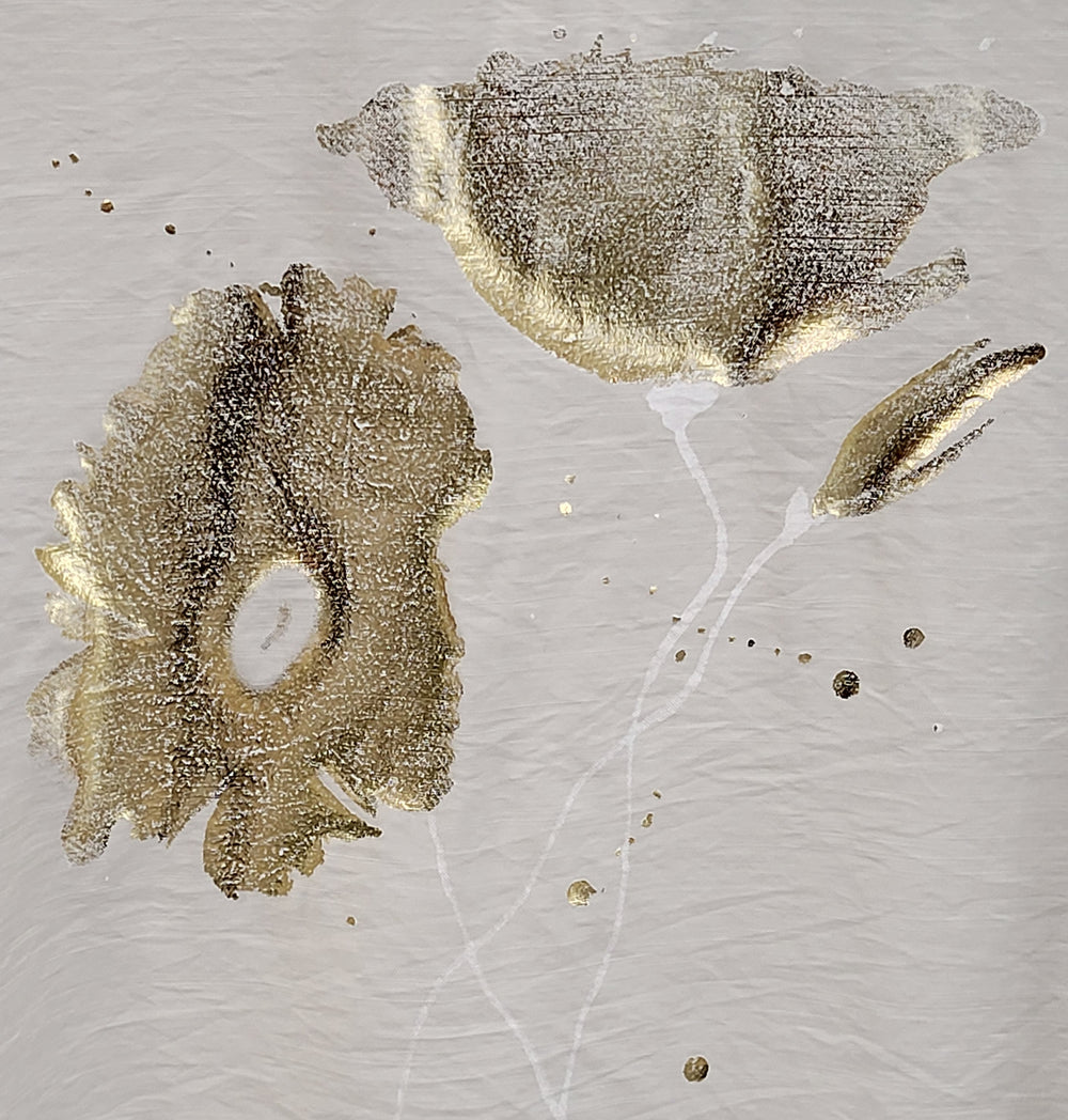 Metallic Gold Printed Flower 🌼 Tee