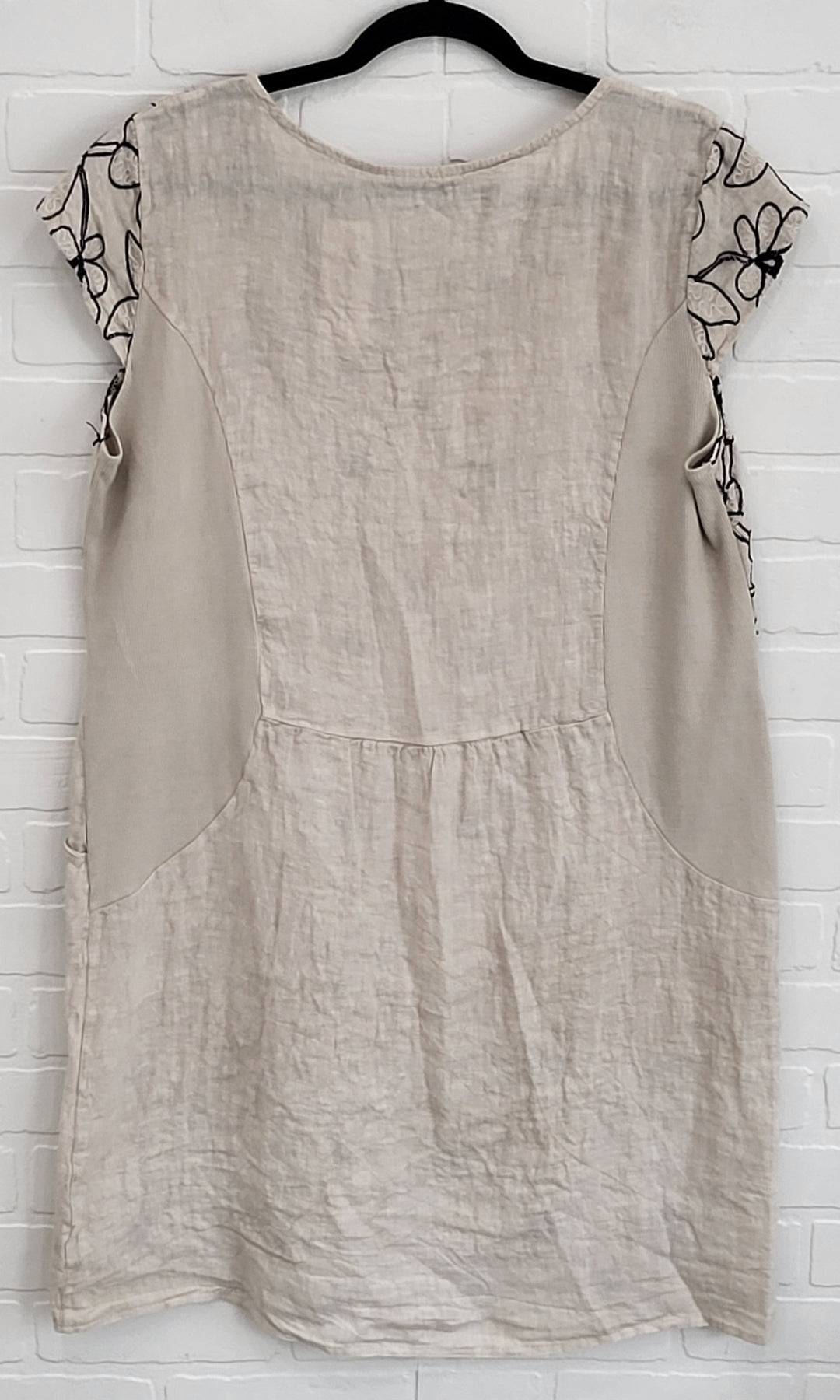Embroidered Floral Linen Dress