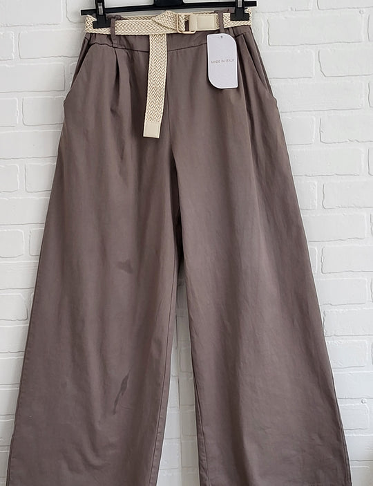 Wide  Leg Belted Pants