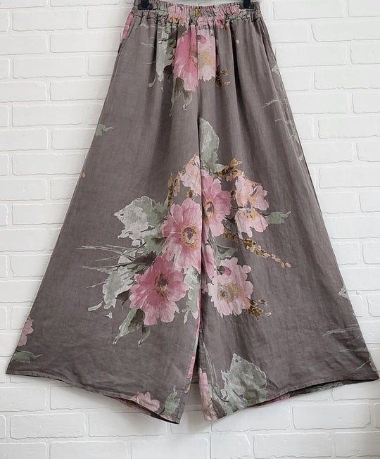 Floral Linen Pants