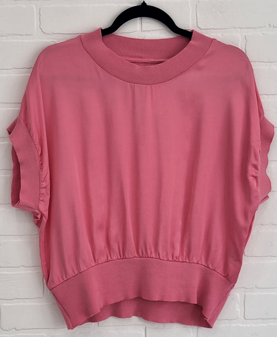 Satin Knit Trim Top