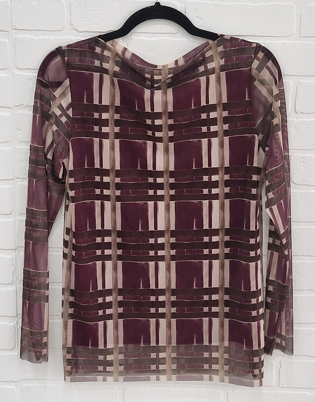 Mesh Plaid Top